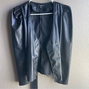 Black leather blouse